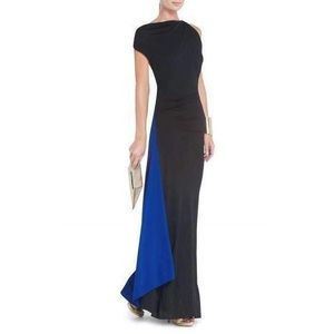 BCBG MaxAzria Blue/ Black Asymmetrical Gown